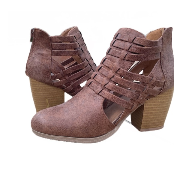Qupid Shoes - Qupid Brown Woven Booties
